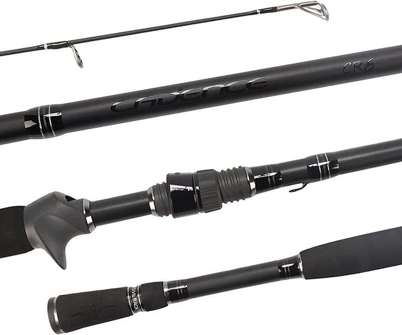 Cadence CR6B Baitcasting Rods Fast Action Fishing Rods Lightweight Portable Casting Rods with 30 Ton Carbon Exposed Blank Reel Seat Stainless Steel Guides with SiC Inserts Baitcast Rods - Image 1